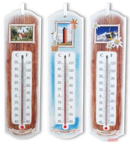 Bild von Souvenir Thermometer, MDF, Schlaufe zum aufhängen,Ortsansicht/Name/Thema nach Wahl - VE 30