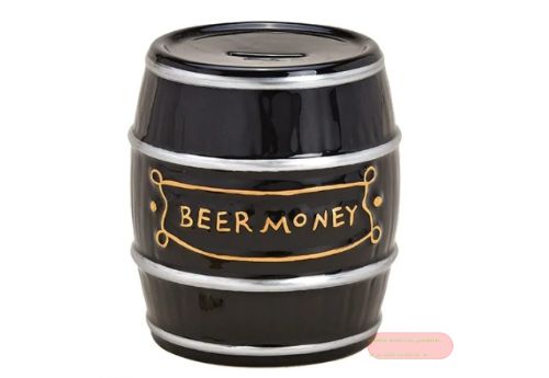 Bild von Spardosen Fass, Beer Money, Keramik, ca.13x14x13cm - VE 2