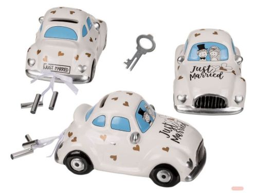 Bild von Spardosen Keramik Auto Just Married, ca.16x9cm - VE 4