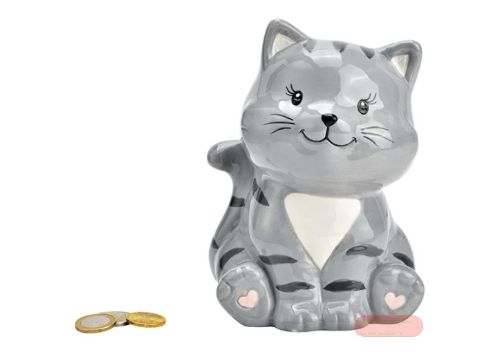 Bild von Spardosen lustige Katze, Keramik, ca.12x16x10cm - VE 3