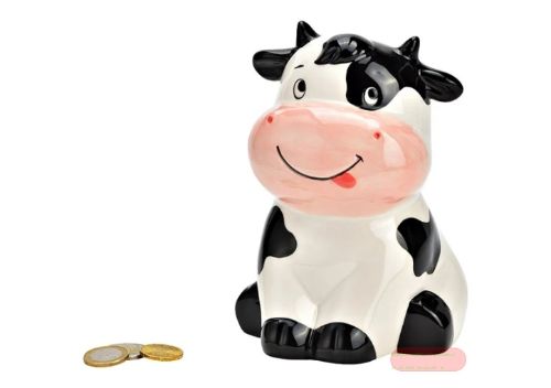 Bild von Spardosen lustige Kuh, aus Keramik, ca.11x16x12cm - VE 3