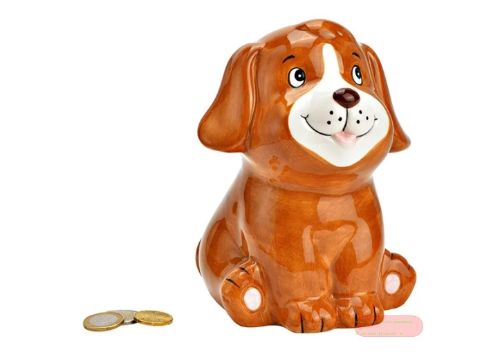 Bild von Spardosen lustiger Hund, aus Keramik, ca.12x17x12cm - VE 3