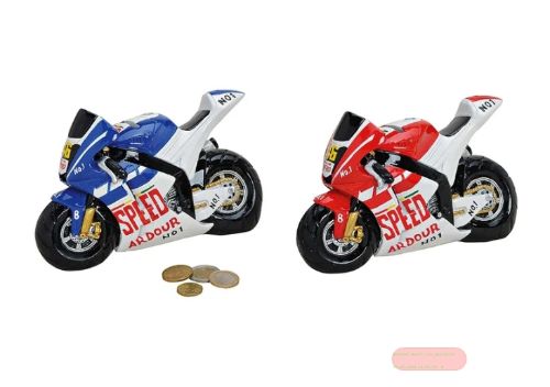 Bild von Spardosen Motorrad, Polyresin, ca.18x7x14cm, 2-fach ass. - VE 2