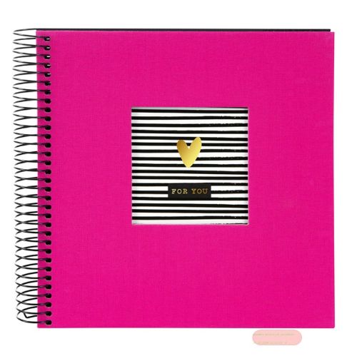 Bild von Spiralalben 20x20cm, 40 S.schwarz, Leinen, Feierei for you, pink