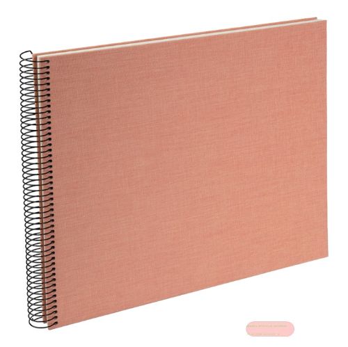 Bild von Spiralalben 35x30cm, 40 S.weiss, Leinen, Summertime apricot - VE 2