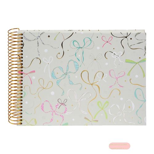 Bild von Spiralalben, 24x17cm, 40 S.weiss, goldene Spirale, Papier, Ribboné taupe - VE 2