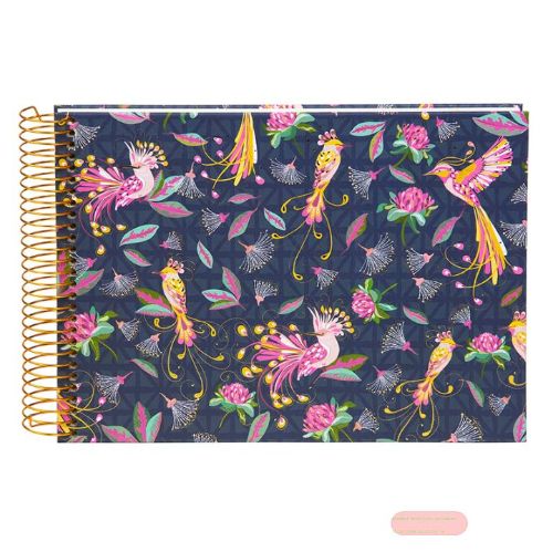 Bild von Spiralalben, 24x17cm, 40 S.weiss, goldene Spirale, Papier, Tropical Birds - VE 2