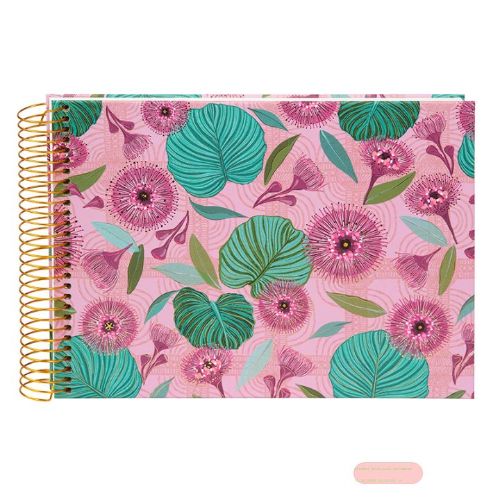 Bild von Spiralalben, 24x17cm, 40 S.weiss, goldene Spirale, Papier, Tropical Leaves - VE 2