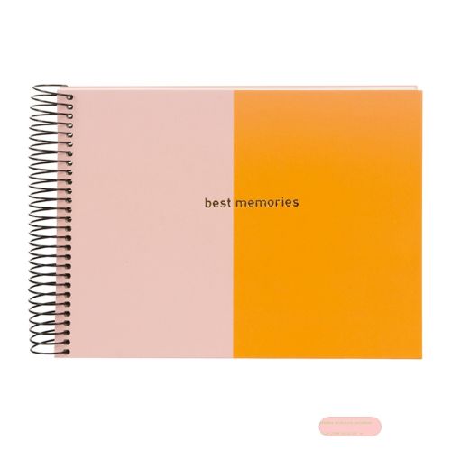 Bild von Spiralalben, 24x17cm, 40 S.weiss, Papier, Coloration orange/rosé