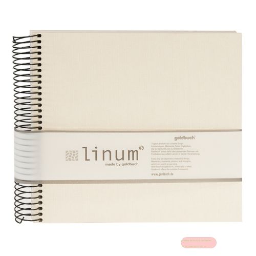 Bild von Spiral-Skizzenbuch 40 S.chamois, 20x20cm, Fotokarton, Leinen, Linum beige - VE 2