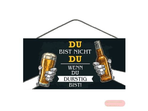 Bild von Spruchschild 25x12,5cm, Sperrholz 8mm mit Kordel, du bis nicht du  - VE 3