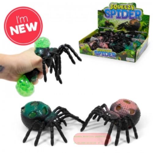 Bild von SQUISHY BEAD BALL SPIDER, Quetschspinnen gemischt, ca.13cm, Display - VE 12