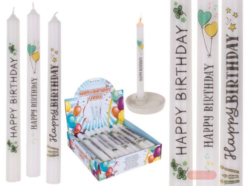 Bild von Stabkerze, Happy Birthday, ca.2,1 x 25cm, mehrfach gemischt, Display - VE 36