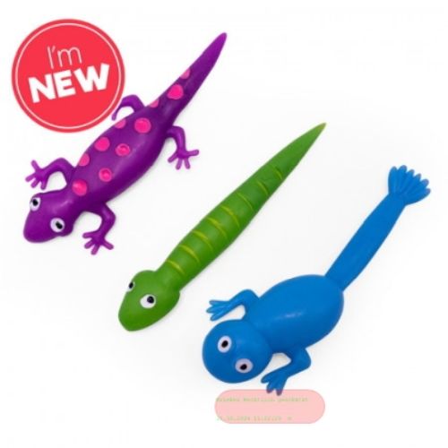 Bild von STRETCHY REPTILES, ca.6cm, 3er Set gemischt, Blisterverpackung, Display  - VE 24