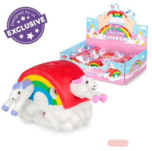 Bild von STRETCHY UNICORN RAINBOW, Squeeze-Spiel, ca.8cm, Beutel, in Display - VE 12 (SR)
