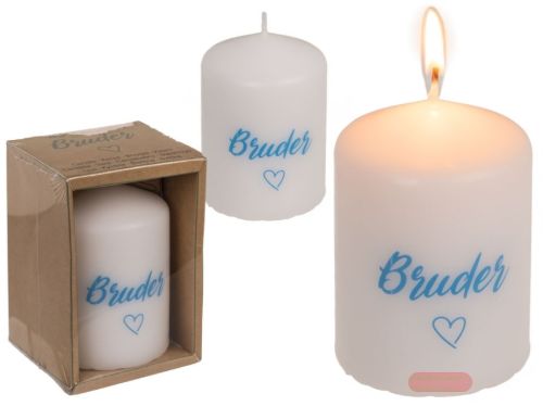 Bild von Stumpenkerzen 6x8cm, Kraftpapierverpackung, Bruder - VE 4