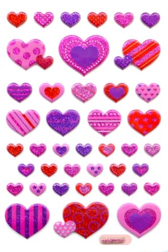 Bild von Stickers Relief 19x10,4cm, Heart Amore (1 Blatt/Pack) - VE 10 (Pack)