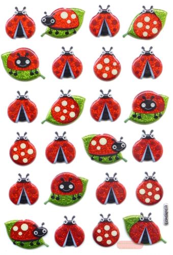 Bild von Stickers Relief 19x10,4cm, Ladybirds (1 Blatt/Pack) - VE 10 (Pack)