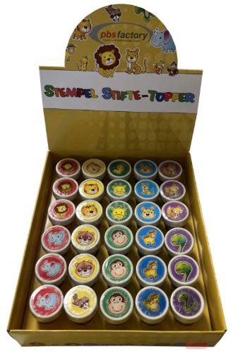 Bild von Stiftetopper-Stempel niedliche Tiere, mehrfach gemischt, Display - VE 30 (SR)