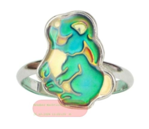 Bild von Stimmungs-Ringe Blue Magic Hase, auf Headerkarte - VE 8