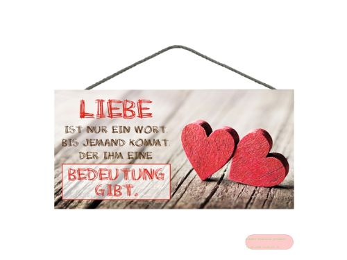 Bild von Spruchschild 25x12,5cm, Sperrholz 8mm mit Kordel, Lieblingsmensch - VE 3