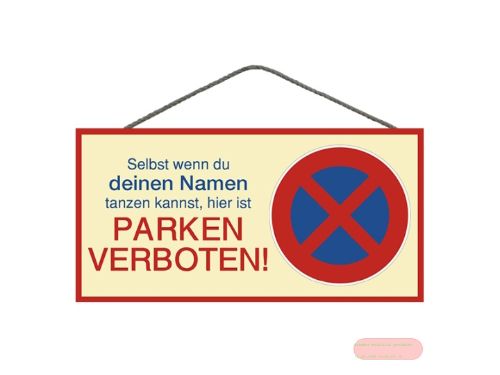 Bild von Spruchschild 25x12,5cm, Sperrholz 8mm mit Kordel, Namen tanzen - VE 3