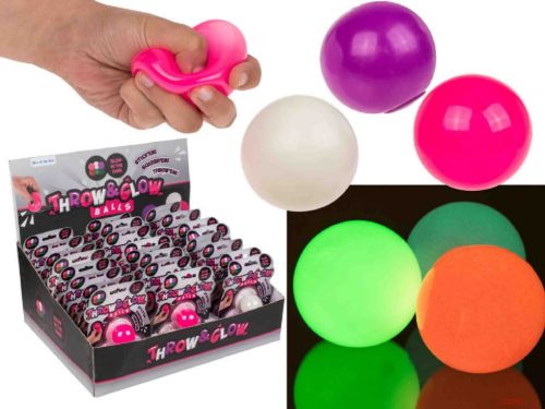 Bild von Squeeze-Ball, Glow, ca.4cm, 3er Set sortiert auf Karte, Display - VE 24