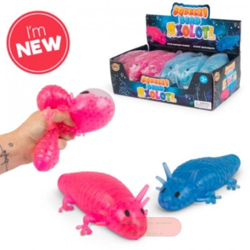 Bild von SQUEEZY BEAD AXOLOTL, Schwanzlurch squeeze gemischt, ca.19cm, Display - VE 12