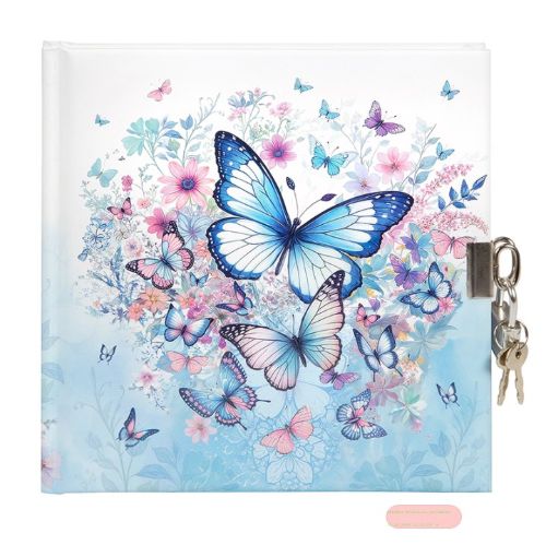 Bild von Tagebuch 16,5x16,5cm, 96 S.weiss, Schmetterlingsgarten - VE 2