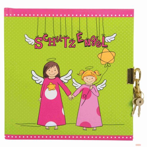 Bild von Tagebuch 16,5x16,5cm, 96 S.weiss, Schutzengel - VE 2