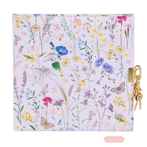 Bild von Tagebuch 16,5x16,5cm, 96 S.weiss, Summer Meadow lilac - VE 2