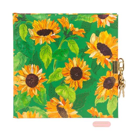 Bild von Tagebuch 16,5x16,5cm, 96 S.weiss, Sunflower green - VE 2