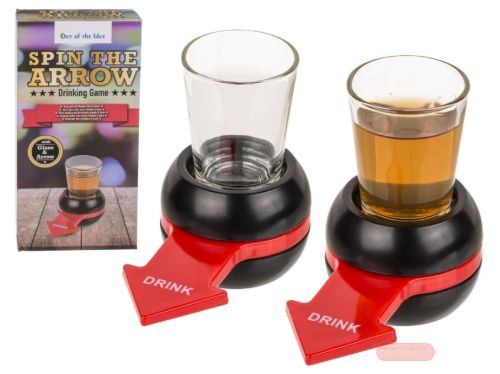 Bild von Trinkspiel Spin the Arrow, Glas 50ml, ca.11cm, Box - VE 6