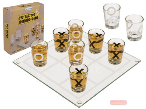 Bild von Trinkspiel Tic Tac Toe mit 9 Gläsern, 22x22cm, Box - VE 3