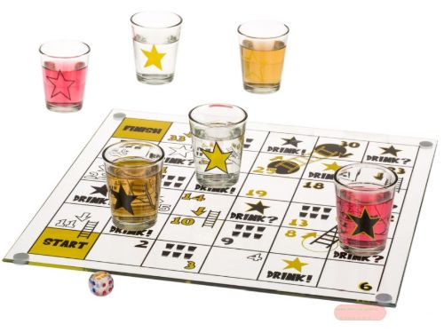 Bild von Trinkspiel, Schlangen und Leitern, Glasbrett mit 6 Gläser, G-Box - VE 4