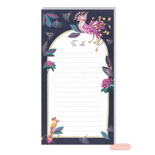 Bild von Tropical Birds dark, Block To-Do-Liste