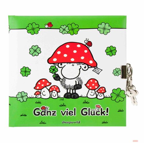 Bild von Tagebuch Ganz viel Glück 16,5x16,5 cm, 96 S.weiss, Sheepworld - VE 2