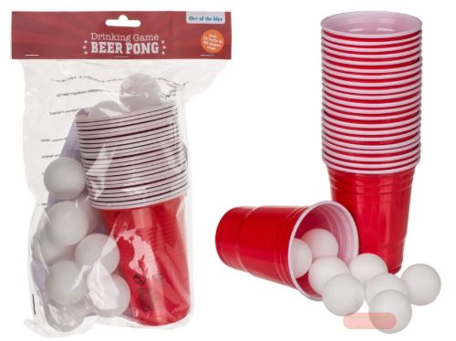Bild von Trinkspiel Beer Pong mit 22 Becher und 15 Bällen, Beutel - VE 6