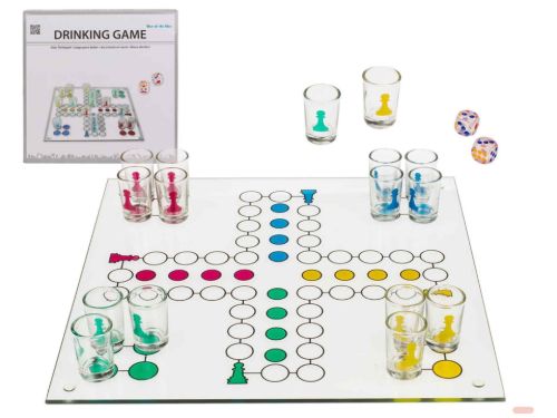 Bild von Trinkspiel Mensch ärgere Dich nicht 31x31cm, 16 Gläser & 2 Würfel - VE 3