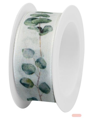 Bild von Taftband bedruckt mit Drahtkante auf Spule, 25mm x 2m, Geburtstag, gold - VE 6