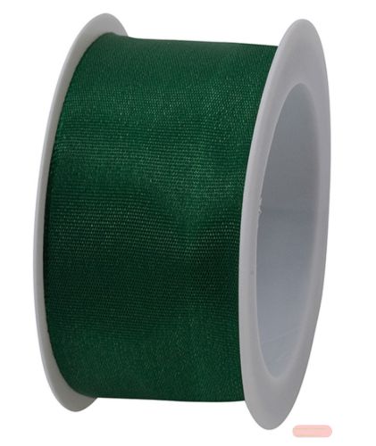 Bild von Taftband mit Drahtkante, 40mm x 2m, dunkelgrün - VE 6