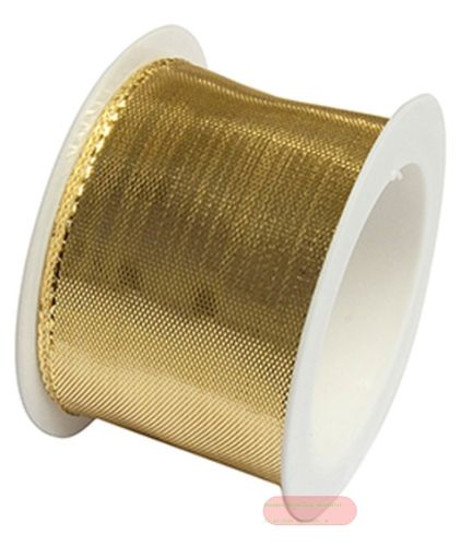 Bild von Taftband mit Drahtkante, 40mm x 2m, Glitzer gold - VE 6