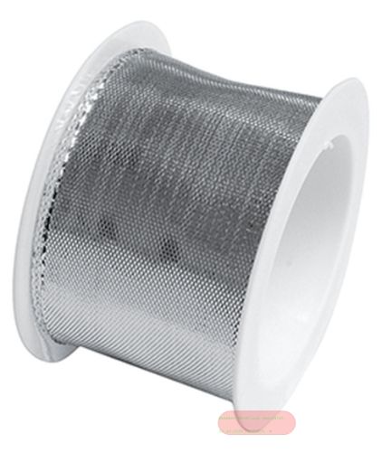 Bild von Taftband mit Drahtkante, 40mm x 2m, Glitzer silber - VE 6