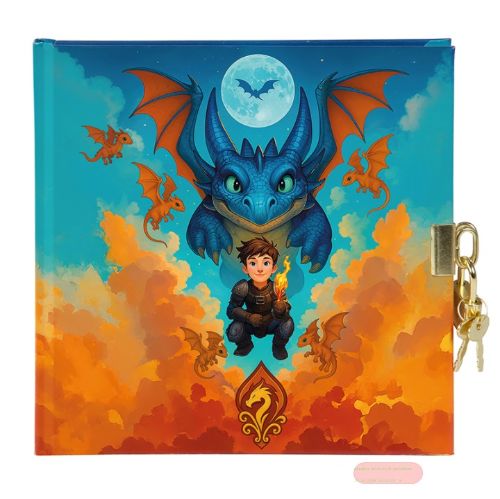 Bild von Tagebuch 16,5x16,5cm, 96 S.weiss, Drachenfreund - VE 2