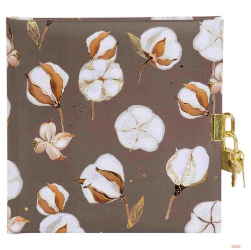 Bild von Tagebuch 16,5x16,5cm, 96 S.weiss, Elegant Cotton dark - VE 2