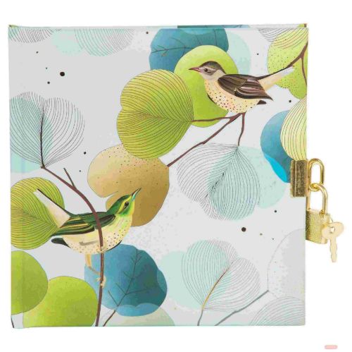 Bild von Tagebuch 16,5x16,5cm, 96 S.weiss, Ginkgo Bird - VE 2