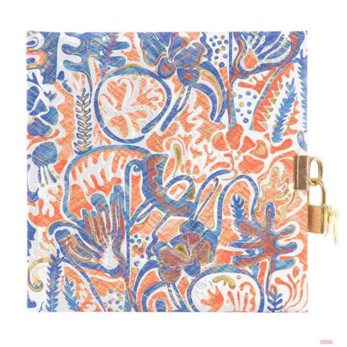 Bild von Tagebuch 16,5x16,5cm, 96 S.weiss, Henna loves Indigo - VE 2