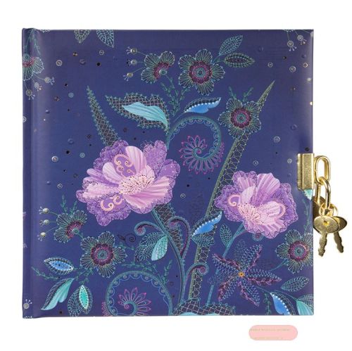 Bild von Tagebuch 16,5x16,5cm, 96 S.weiss, Nature's Melody blue - VE 2