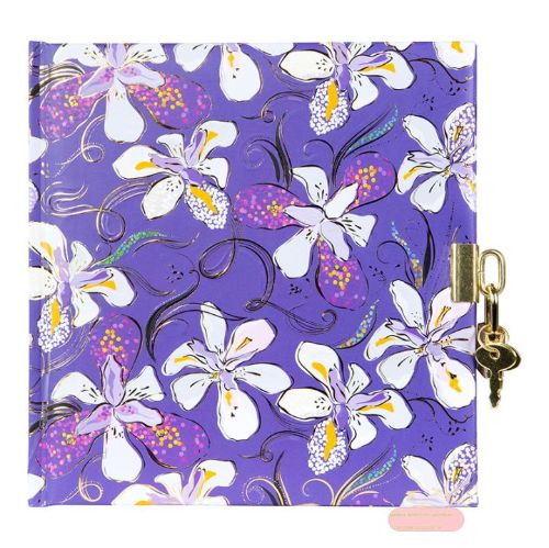 Bild von Tagebuch 16,5x16,5cm, 96 S.weiss, Orchid Mood purple - VE 2