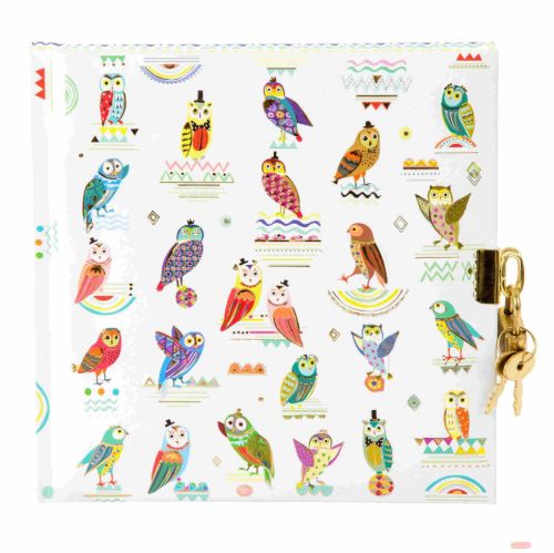 Bild von Tagebuch 16,5x16,5cm, 96 S.weiss, Owls - VE 2